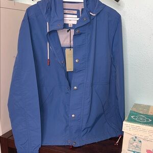 Goodfellow & Co Men's Blue Hooded Raincoat